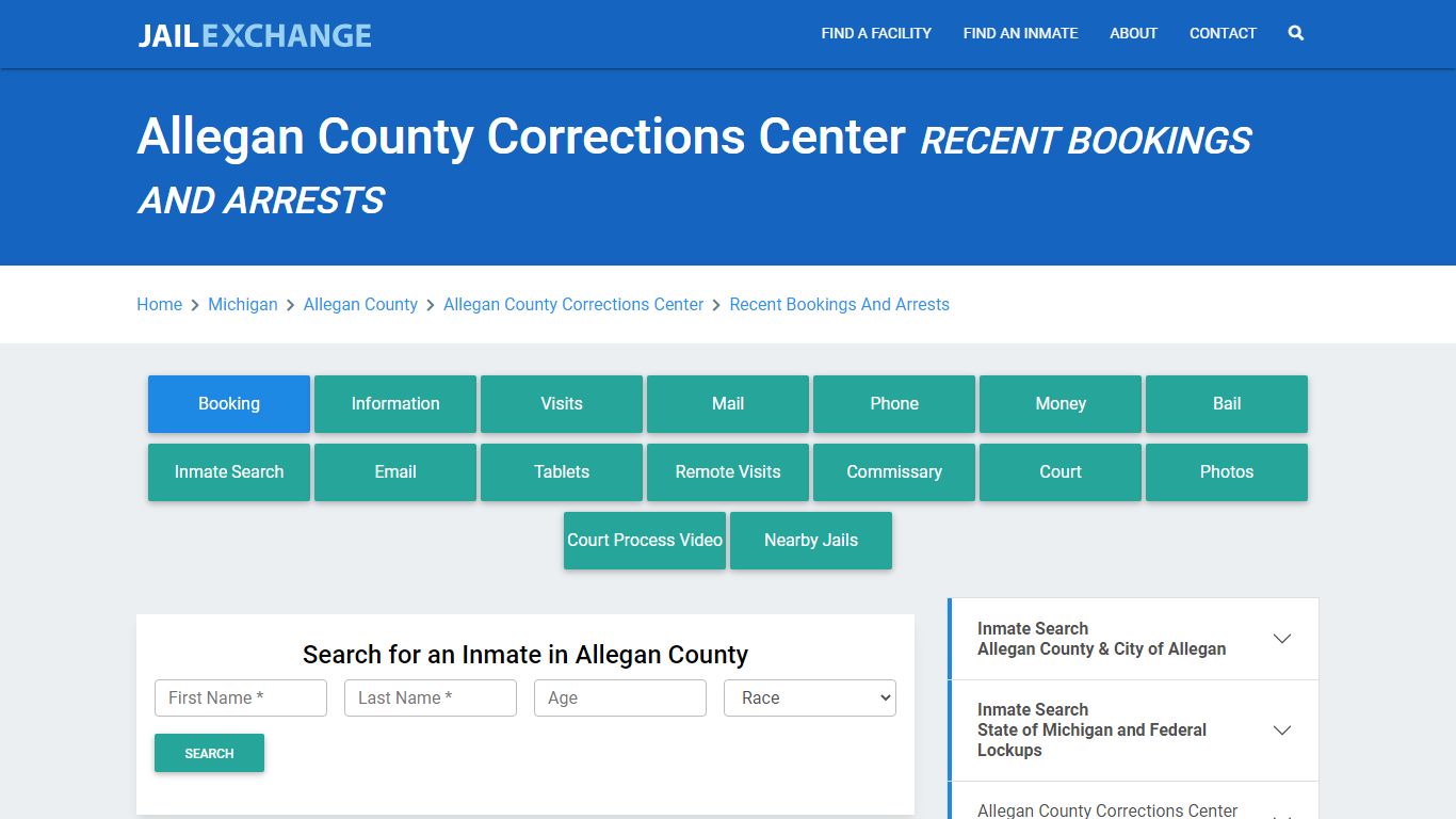 Allegan County Corrections Center Recent Bookings And Arrests